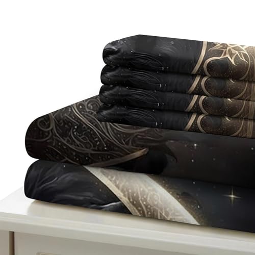 Housse de couette lion noir parure de lit 135x200 confortable - 7