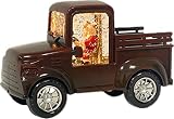 Christmas Decorations Truck Snow Globe, Santa Claus Truck Decorations, LED Water Lighted Glittering