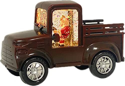 Christmas Decorations Truck Snow Globe, Santa Claus Truck Decorations, Led Water Lighted Glittering Xmas Decoration, Home Truck Décor For Festival Gift, Home Truck Ornament #TOP4