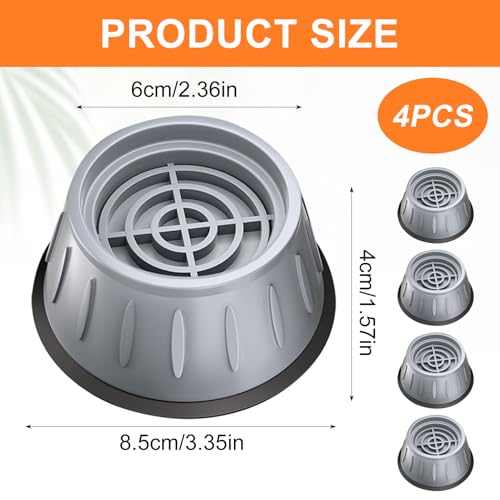 4 Stück Anti-Vibrations-Füße und 1 Haarfänger für Waschmaschinen, Waschmaschine Füße Pad, Universal Waschmaschine Fußpolster Antirutschmatte, Schwingungsdämpfer Waschmaschine Fußpolster