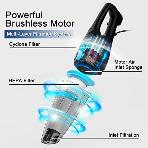 Tc-Junesun Stick Vacuum Cleaner, 4 In 1 Lightweight Corded Vac With Handheld, 400W 15Kpa Powerful Suction Small Dorm Vacuum Cleaner Portable With Hepa Filters, For Sofa, Curtains, Hard Floor, Pet Hair #TOP1