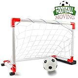 ⚽Bewegliches Fußballtore für Kinder - Öffnen Sie einfach den Schalter von fussballtor kinder, das Fußballtor beginnt sich nach links und rechts zu bewegen. Eine hohe Geschwindigkeit von 2,5 m und eine niedrige Geschwindigkeit von 1,5 m können eingestellt werden. Interessant für Kinder zum Spielen.