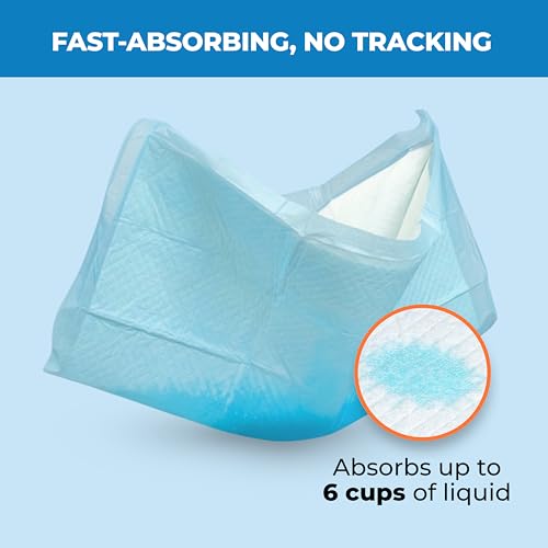 Best Pet Supplies XL (36 x 28 Inches) Puppy Pads 100 Count - Super Absorbent Dog Training Pads, Quick-Dry, Odor Control, Disposable Pee Pads, Leak-Proof Wee Wee Pads for Indoor Dogs – Baby Blue