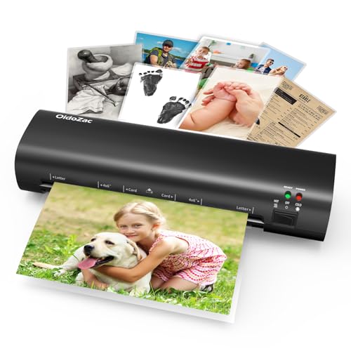 OidoZac Laminator, 9 Inch Compact Letter Size Laminator Machine for Small Desktop, Never Jam Thermal Laminating Machine A4/A5/A6 Personal Hot & Cold Laminator for Home School Teachers Office, Black