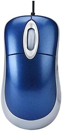 USB Mini Optical Scroll Wheel Mouse with Retractable Cable for PC/Laptop - PLUG & PLAY & Windows 10 compatible - Easily installed with ANDROID & MAC devices (BLUE)