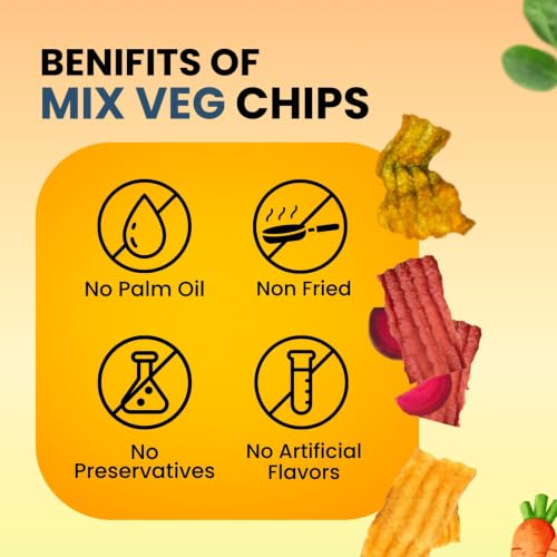 Image of Healthy Master Mix Vegetable Chips Combo 300g (100g Each) Pack of 3 | Light & Crispy | High Protein Chips | Gluten-Free | No Maida, No Palm Oil | Low-Calorie | Healthy Snacks for Adults & Kids