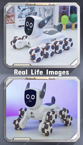Image of Remote Control Stunt Robot Dog Toy for Kids 8 W /D RC Car | 360 Rotation, LED Eyes, Music & Dance | Rechargeable Smart Robot Pet Toy for Boys & Girls