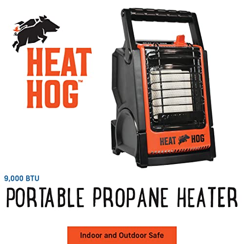 Heat Hog 9,000 Btu Indoor/Outdoor Portable Propane Heater For Garage, Camping, Hunting, Outdooor Sports, Fishing, Boating Or Rvs, Black #TOP1