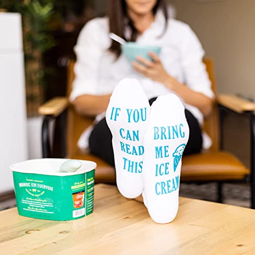 Haute Soiree Women's Novelty Socks - “If You Can Read This, Bring Me Some” - One Size Fits All (Ice Cream) - Thumbnail 7