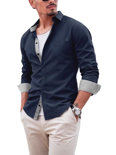 Image of Noble Monk Men's Full Sleeve Shirt | Casual Shirt for Men | Stylish Cotton Blend | Comfortable Everyday Wear | Button Down Clothing | Travel & Outdoor Apparel