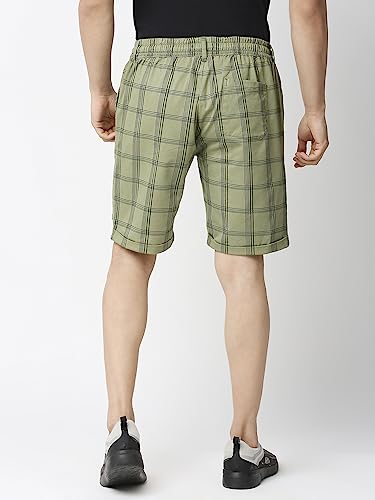Image of Thomas Scott Men's | Checks | Chino Shorts | Regular Fit | Linen Blend | Above Knee | Casual Short