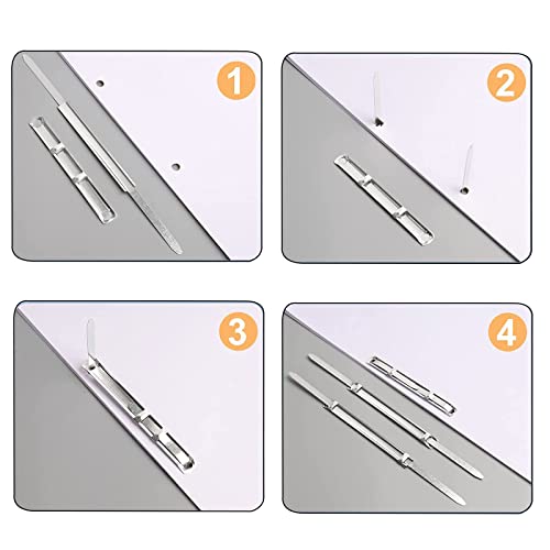 Bajiuxhfei 100 Stück Archivclip Metall Heftstreifen, abheftbügel, archivbinder, Metall Datei Clip, abheftstreifen Clip, Verschlussklammern Metall, für Zuhause, Arbeit und Schule
