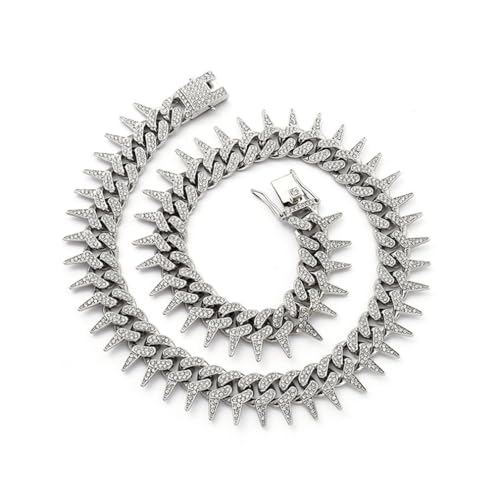 Collier pour chien avec chaîne en argent anti-ternissement