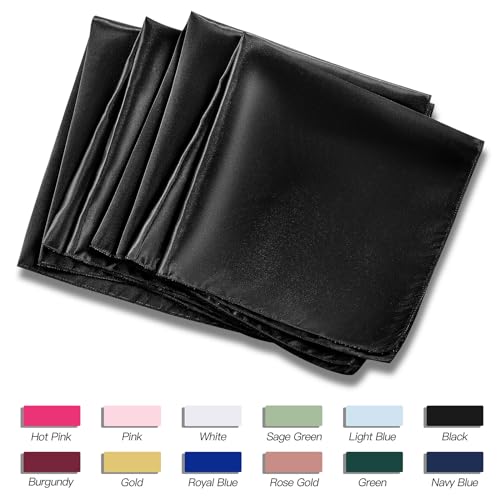 P Pothuiny 24 Pcs Black Satin Napkins 17 x 17 Inch, Satin Cloth Napkins by P Pothuiny - Used condition - Image 6