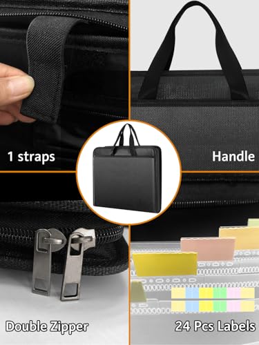 onvvippiv Important Document Organizer Folio Accordion File Organizer Fireproof Expanding File Folder Storage Box with Zipper Labels 13 Pockets for Business Office Receipt Travel