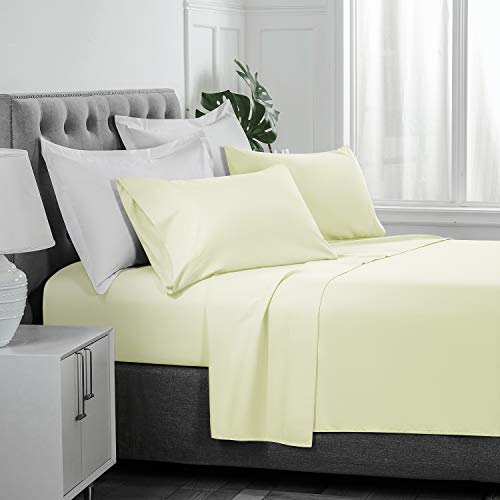 BASIC CHOICE Full Size Sheet Set - Breathable Cooling Sheets - Hotel Luxury Bed Sheets - Extra Soft - Deep Pockets - Easy Fit - 4 Piece Set - Wrinkle Free - Vanilla Bed Sheets - Fulls Sheets - 4 PC
