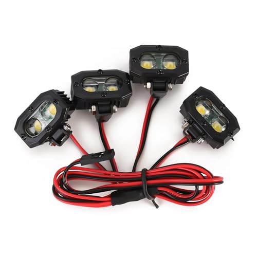 GTFRUQAS RC Coche Faros Delanteros para Axial para SCX10 90046 para Wraith para Capra para Redcat Gen8 VS4-10 1/10 RC Coche Luces Brillantes Foco RC Crawler(4-Lights D)