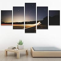 SIGNWIN 5 Panel Canvas Wall Art Light Exposure for Home Decorations Ready to Hang - 60