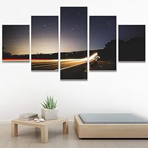 SIGNWIN 5 Panel Canvas Wall Art Light Exposure...