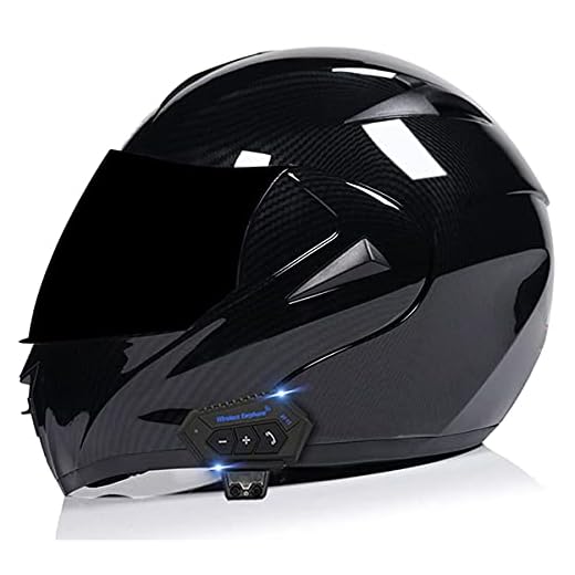 Full Face Flip Up Modular Motorcykel Bluetooth-hjälm Med Dual Visor Motocrosshjälm För Vuxna Män Och Kvinnor Inbyggd FM Broadcast Intercom ECE-godkänd Krashjälm (Color : A, Size : M/Medium 57-58cm)