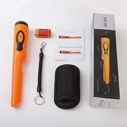 Fully Waterproof Pinpoint Metal Detector Pinpointer 360° Search Pinpointing Finder Probe Treasure Hunting Tool Accessories for Adults and Kids (Three Mode) 2022 HS08 Orange