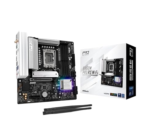 Image of ASRock B860M Pro RS WiFi 6E Intel Core Ultra DDR5 8666 MHz 256GB M.2 LGA1851 Micro ATX Motherboard BIOS Flashback SATA3 6.0 Gb /s PCIe 5.0