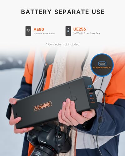 RUNHOOD Rallye 600 Basic Portable Power Station, 648Wh Modular Design, 600W AC Output, Hot-Swappable Batteries, External Charging with SC200, Expandable Solar Generator for CPAP, Camping, Emergency - Image 8