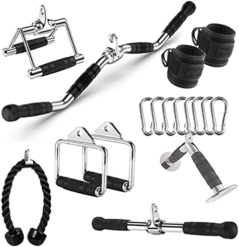 Triceps Pull Down Attachment, Cable Machine Accessories for Home Gym, LAT Pull Down Attachment Weight Fitness (Cable Machine Attachment Set 3.0)