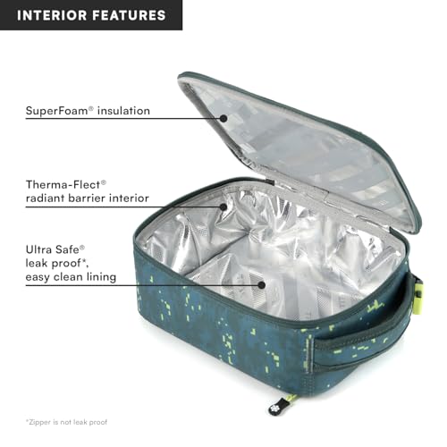 Image of Titan by Arctic Zone Fridge Cold Lunch Box with 2 Gel Ice Packs, Small Insulated Cooler Bag with Leak Proof Lining for School and Work, Pixel Camo