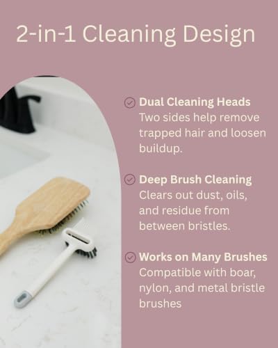 BlairCo 2-in-1 Hair Brush & Comb Cleaner Tool with Pick – Hairbrush Cleaning Tool for Removing Hair, Lint & Buildup – Easy Round Brush Disassembly – Brush Cleaner for Salon & Home Use — view 4