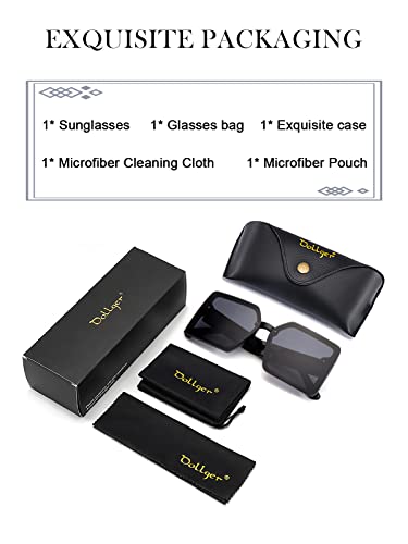 Dollger Oversized Square Sunglasses For Women Men, Fashion Vintage Big Frame Sun Glasses Trendy Large Shades Uv400 Protection #TOP4