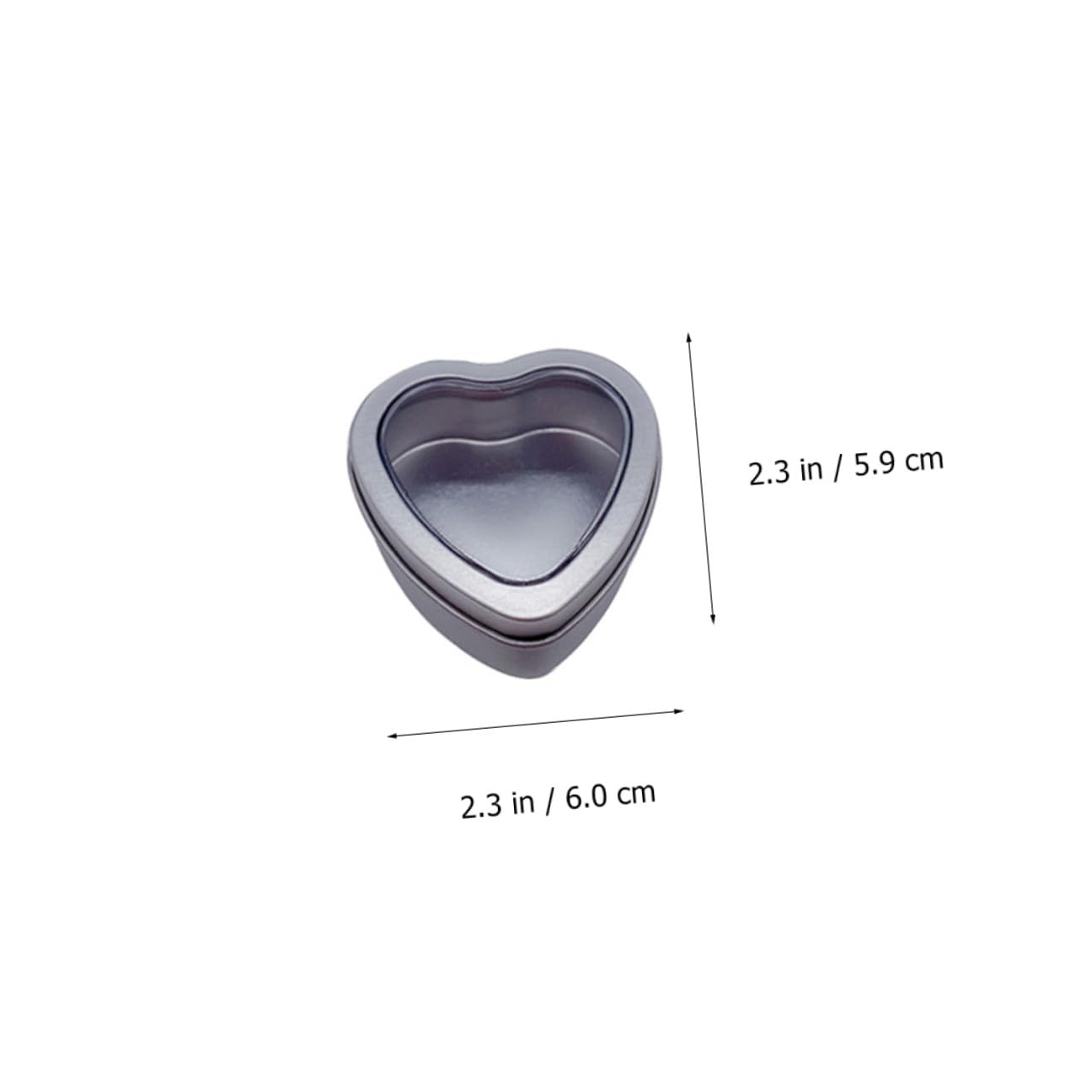 24 Pezzi Scatoline Portaconfetti in Latta a Forma di Cuore Argento Finestra Trasparente Contenitori Creativi per Cucito e Conservazione