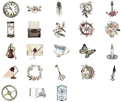 92 Pcs Vintage Aesthetic Scrapbooking Stickers, Steampunk & Victorian Themed Decorative Paper Decals, Mini Ephemera Pack for Junk Journal, Planner, DIY Crafts, Art Projects