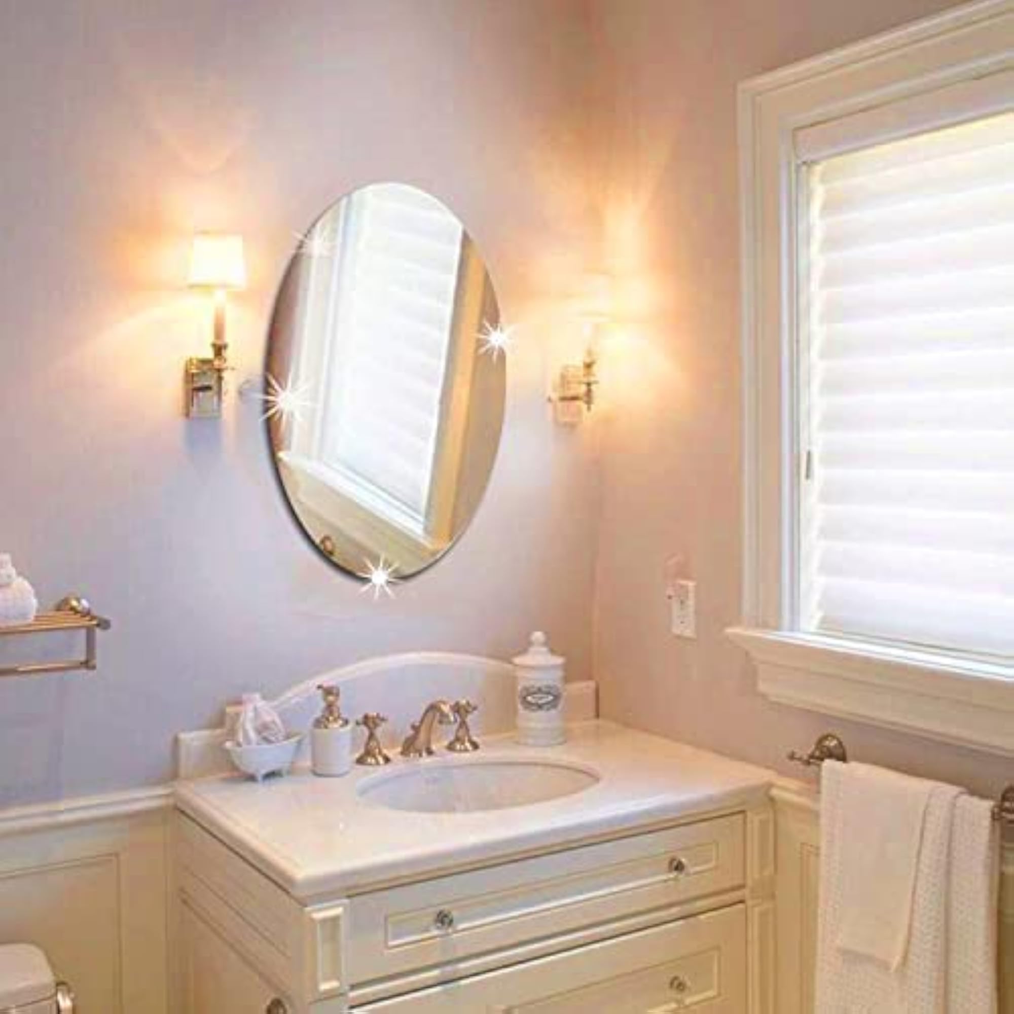 Oval Shape Adhesive Mirror Sticker
