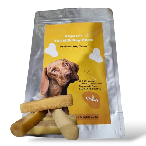 Himalayan Yak Cheese Dog Chews – All-Natural Long-Lasting Treats for Aggressive Chewers | Gluten-Free, Odorless, Protein-Rich Yak Milk Dog Chew Sticks – Medium 3 Pieces