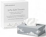 3 Ply Facial Tissues 1080 Sheets, (12 Packs of 90 Sheets) 100% Virgin Pulp | Neutral Unbranded Design | Hygienic Plastic Rim | Easy-Open