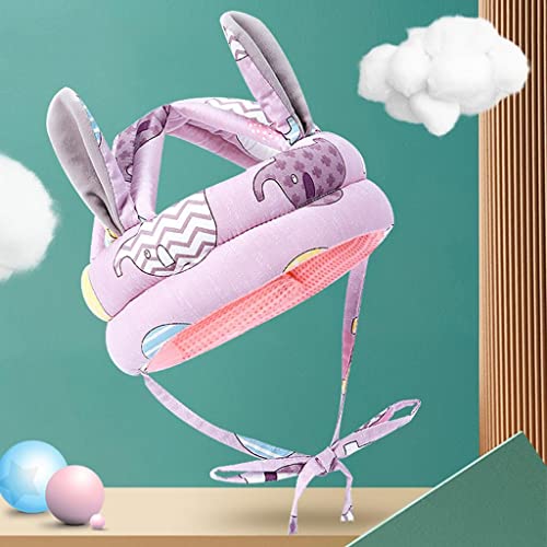 predolo Capacete de bebê, chapéu de segurança anti-queda infantil, chapéu de orelha de coelho fofo,
