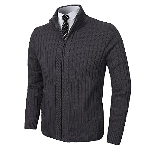 Pioneer Camp Men's Cardigan Sweaters Full Zip Up Stand Collar