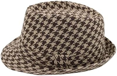 Unisex Classic Houndstooth Fedora Hat 