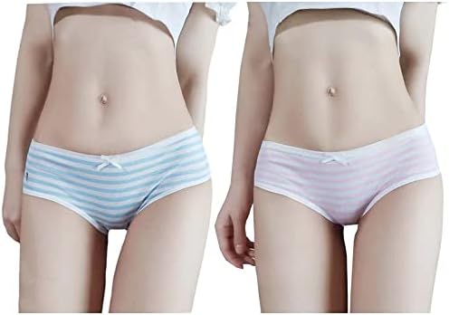 Striped Cotton Pouch Panties Underwear for Women Men Pack of 2