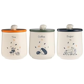 Price & Kensington Woodland Set of Tea, Coffee, Sugar Storage Jars