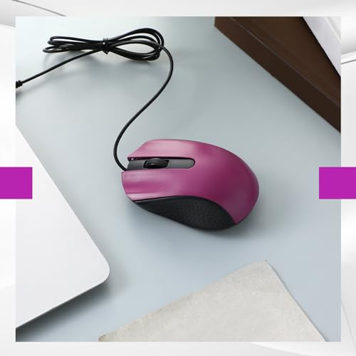 Mouse con cable USB para estudiantes: lote de 30 unidades de color morado 7
