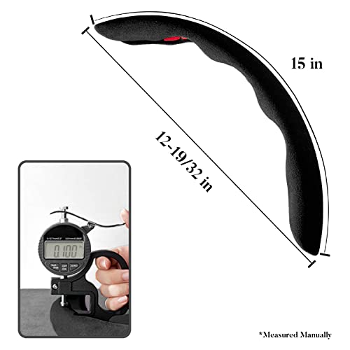 Suede Steering Wheel Cover Car Steering Wheel Cover Non Slip Universal Snap On Steering Wheel Wrap Women & Men 14.5-15" (3Pcs, Black) … #TOP5