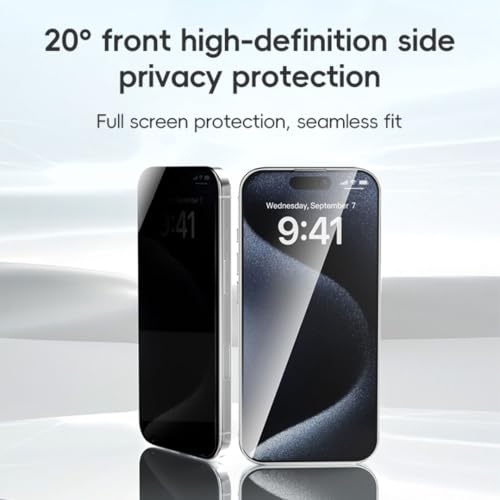 Image of KUZOOM Privacy Glass Screen Protector for iPhone 16 Pro - Anti-Glare & Scratch Resistant