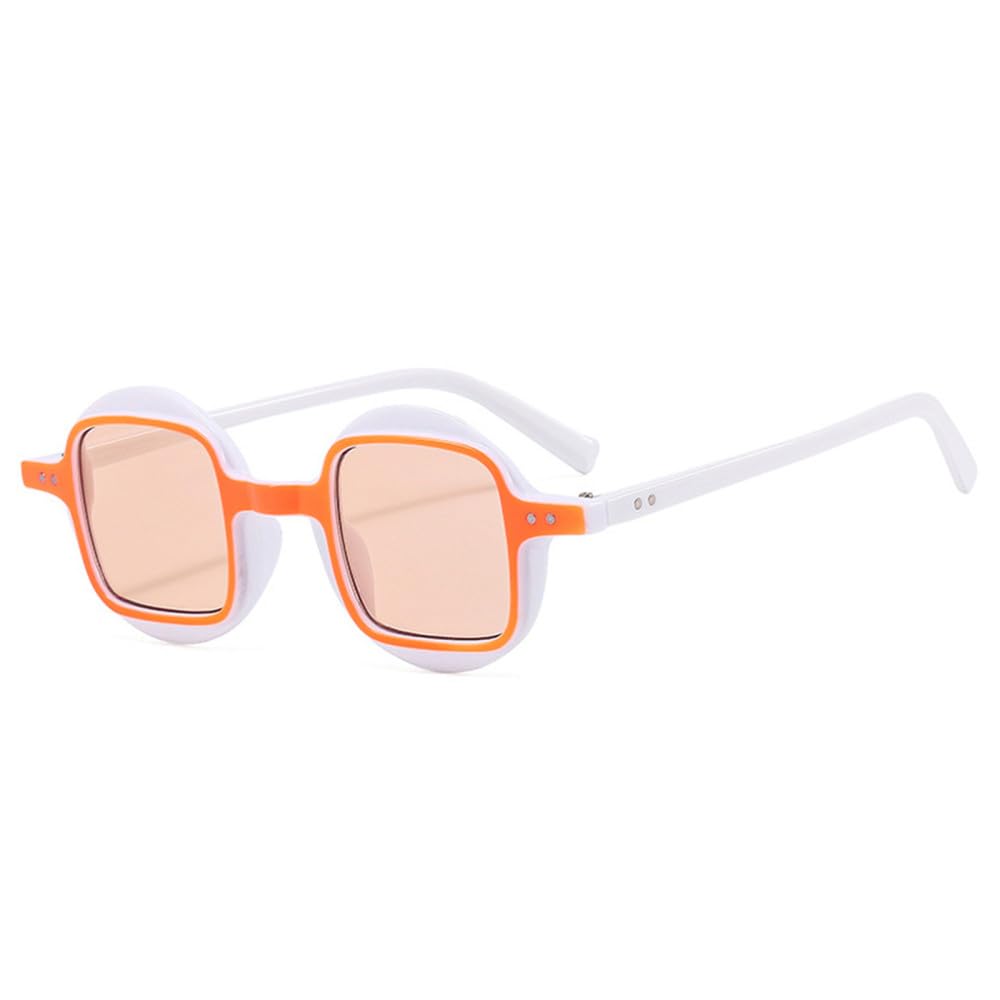 Gafas de Sol Vintage Redondas de Doble Color Punk para Hombre, Lentes con Degradado Transparente, Remaches para Mujer, Gafas de Sol con protección UV400