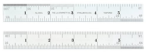Get Special Price Starrett C601-6 Spring Tempered Steel Rule With Inch Graduations, 6" Length, 3/4" Width, 3/64" Thickness