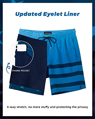 Image of SURF CUZ Mens Swim Trunks with Compression Liner Swim Shorts 7 inch Swimming Trunks Stretch 7 Inch Swim Suits Quick Dry