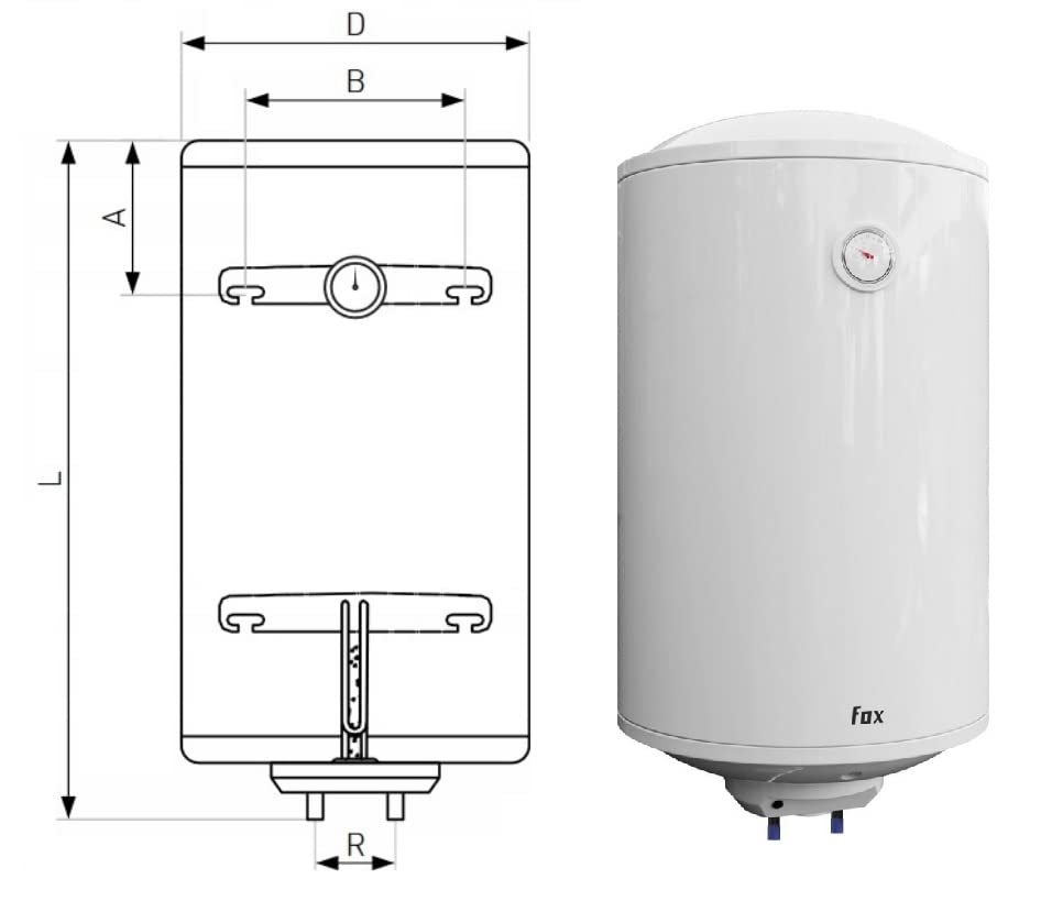 Zbiornik ciepłej wody, zbiornik elektryczny 80 l, 230 V, bojler grzałka 2 kW