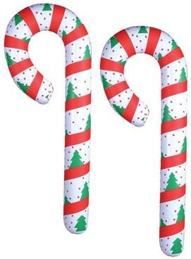 2 JUMBO Inflatable CANDY CANES/44in Vinyl CHRISTMAS Decor/DECORATIONS/FESTIVE Inflates