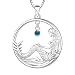 YL Collier de sirène en argent 925 avec pendentif de sirène, bijoux pour cadeau de voyage d'été (bleu)